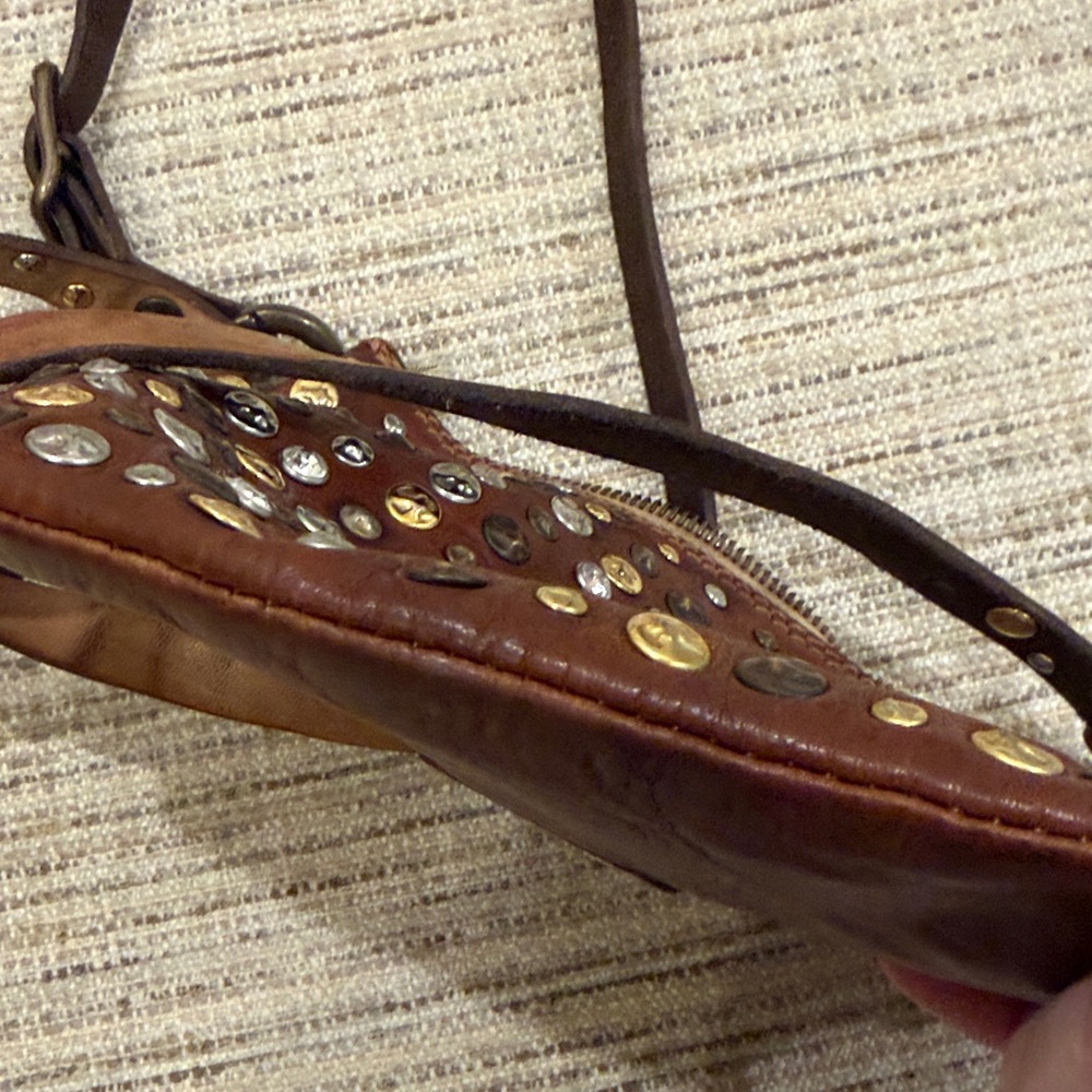 Campomaggi Studded Brown Crossbody Bag - Picture 10 of 11